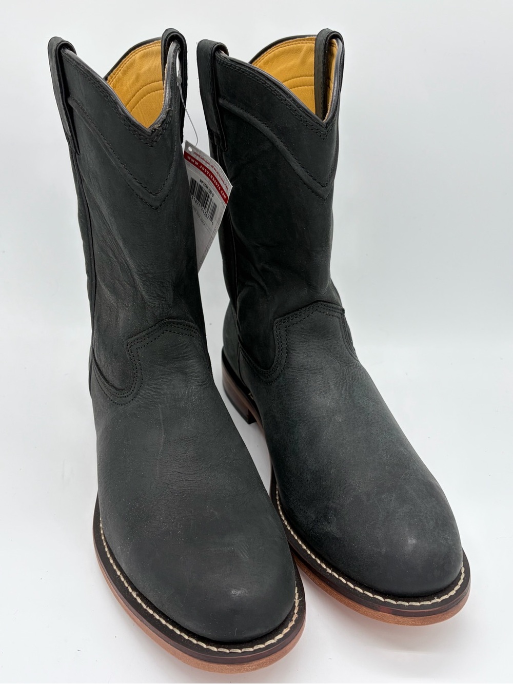 Justin Boots Black Men's Western Cowboy Boots with Chestnut Outsole